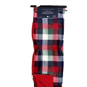 NEW Tommy Hilfiger Red Plaid Plush Sherpa Throw Blanket 50x70 NWT Free Ship